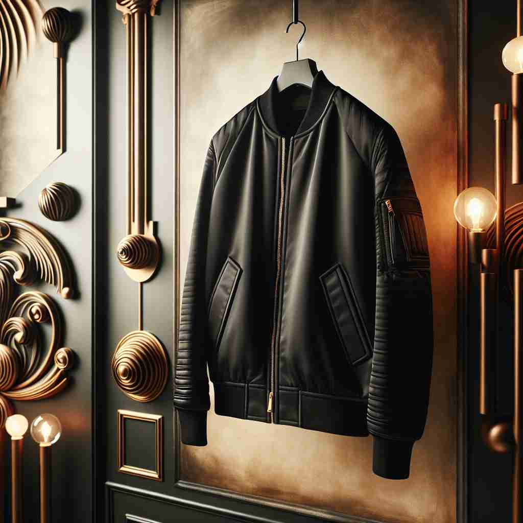 An image illustrating Jaqueta Bomber Masculina Preta